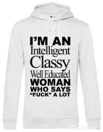 Hoodie barbat cu gluga Classy Woman Alb