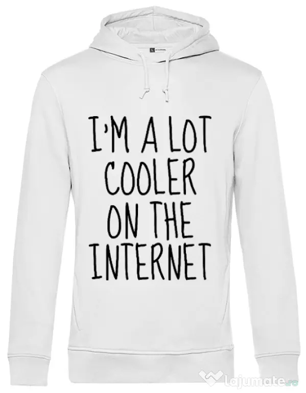 Hoodie barbat cu gluga Cooler on the internet Alb