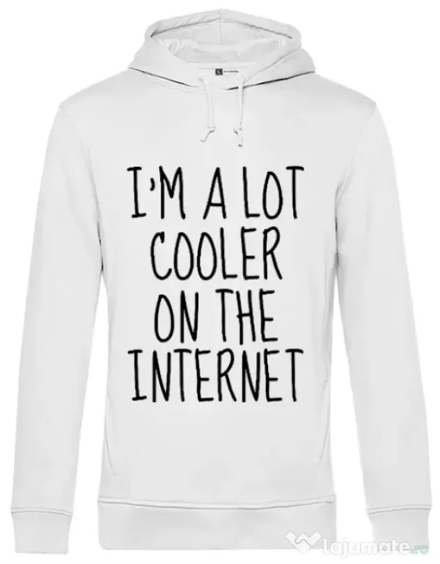 Hoodie barbat cu gluga Cooler on the internet Alb
