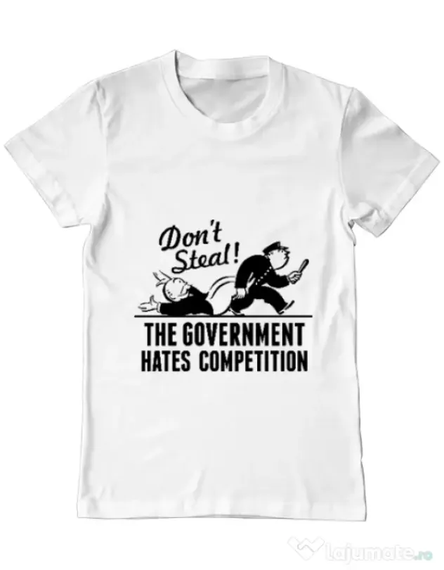 Tricou ADLER barbat Don't steal Alb