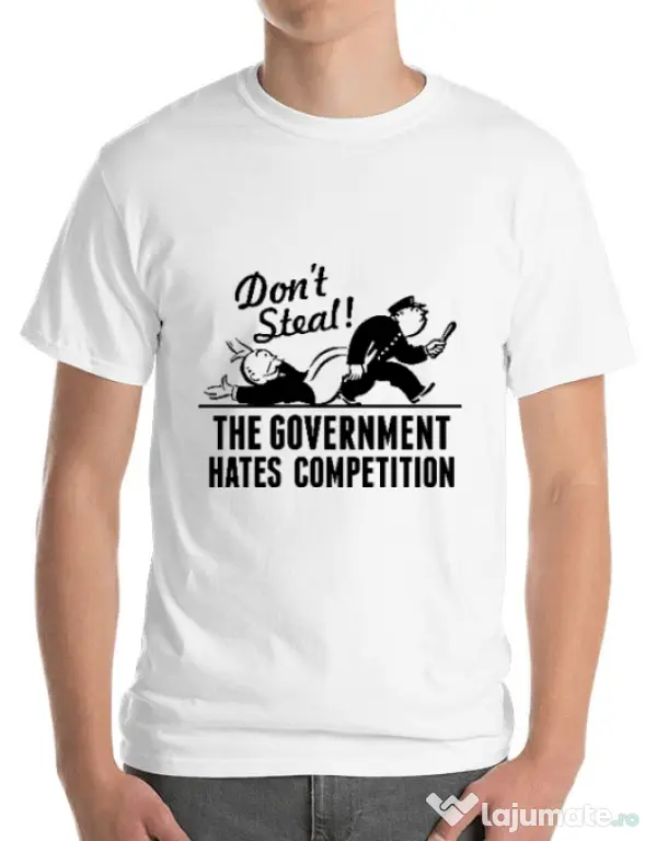 Tricou ADLER barbat Don't steal Alb