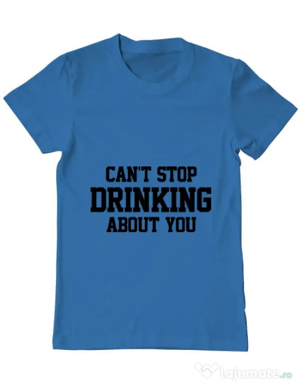 Tricou ADLER barbat Can't stop drinking about you Albastru azuriu