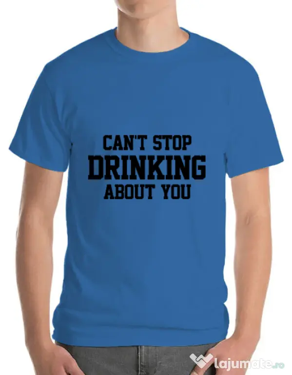 Tricou ADLER barbat Can't stop drinking about you Albastru azuriu