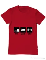 Tricou ADLER barbat Eat sleep gym Rosu
