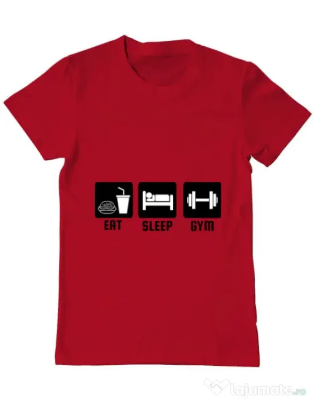 Tricou ADLER barbat Eat sleep gym Rosu
