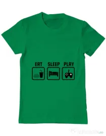 Tricou ADLER barbat Eat sleep play Verde mediu