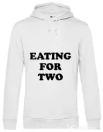 Hoodie barbat cu gluga Eating for two Alb