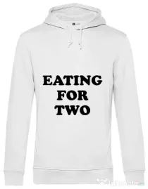 Hoodie barbat cu gluga Eating for two Alb