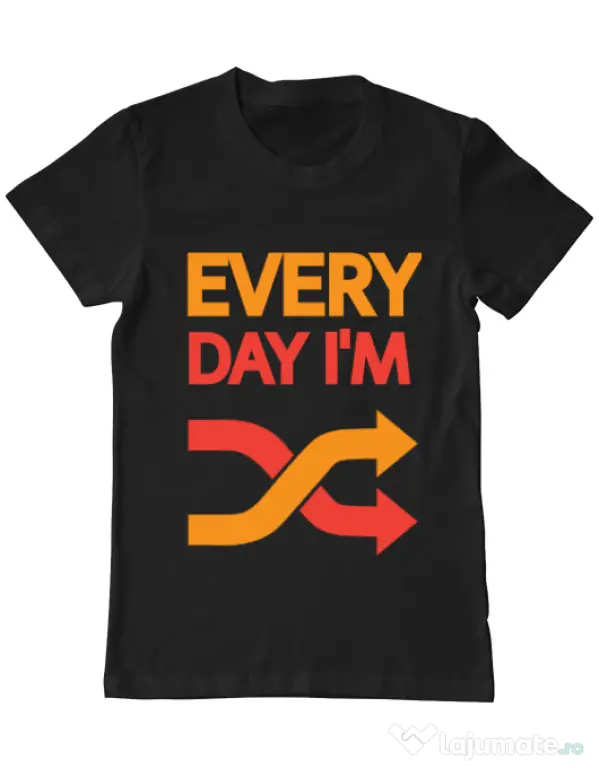 Tricou ADLER barbat Every day i'm shuffling Negru