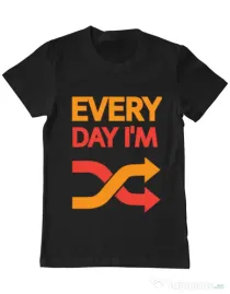 Tricou ADLER barbat Every day i'm shuffling Negru
