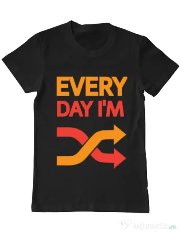 Tricou ADLER barbat Every day i'm shuffling Negru