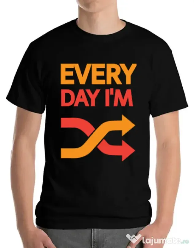 Tricou ADLER barbat Every day i'm shuffling Negru