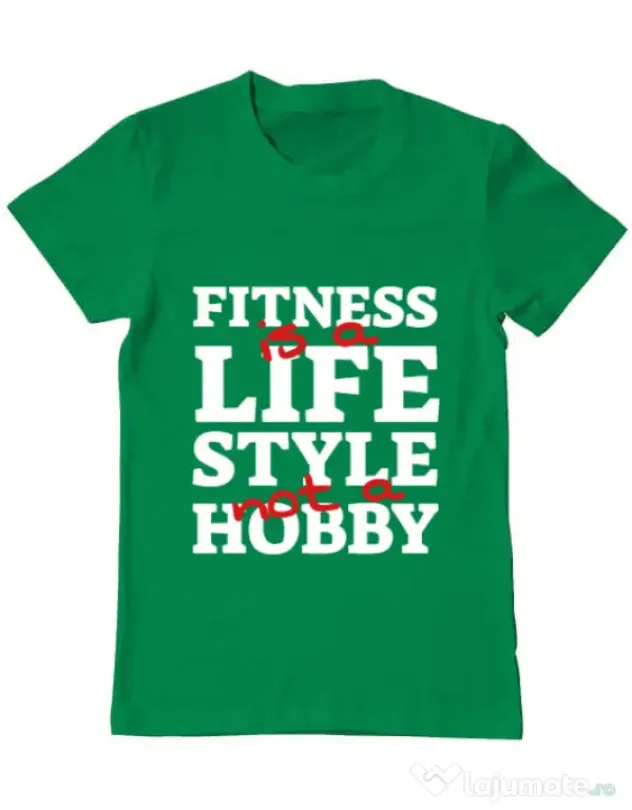 Tricou ADLER barbat Fitness is not a hobby Verde mediu