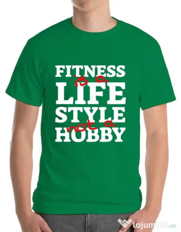 Tricou ADLER barbat Fitness is not a hobby Verde mediu