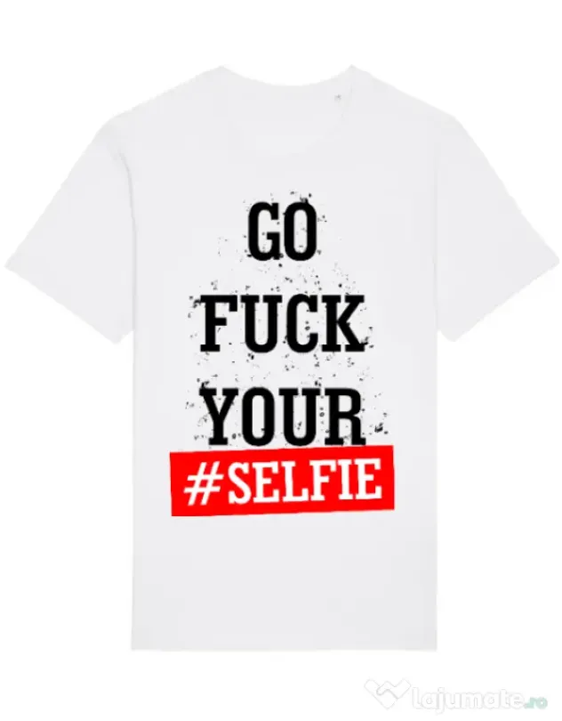 Tricou STANLEY STELLA barbat Go fuck your selfie Alb