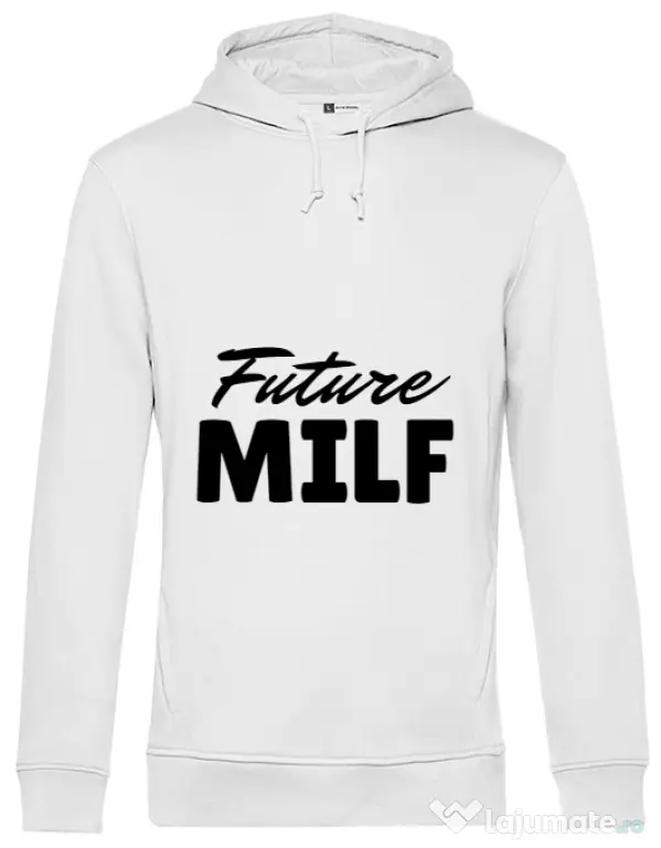 Hoodie barbat cu gluga Future Milf Alb