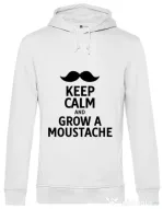 Hoodie barbat cu gluga Grow a moustache Alb