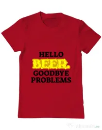 Tricou ADLER barbat Hello beer Rosu