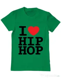 Tricou ADLER barbat I love hip hop Verde mediu