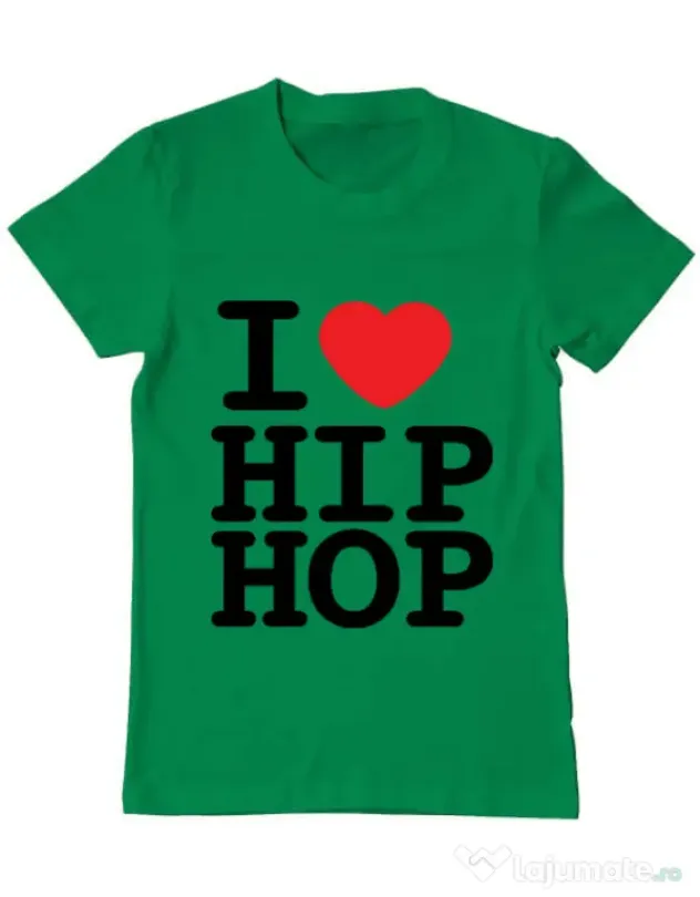 Tricou ADLER barbat I love hip hop Verde mediu