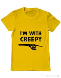 Tricou ADLER barbat I'm with creepy Galben