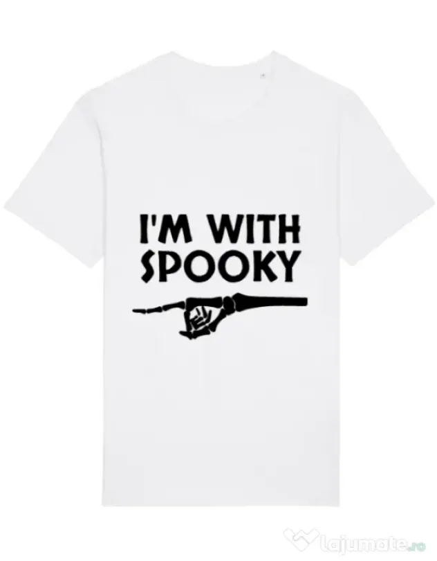 Tricou STANLEY STELLA barbat I'm with spooky Alb