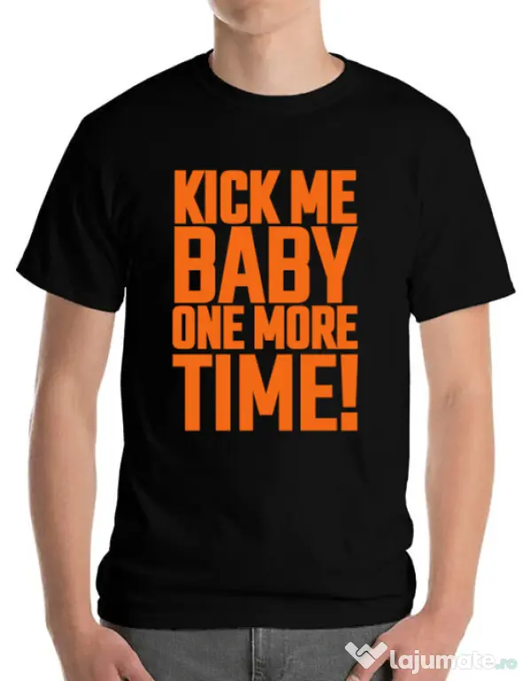 Tricou ADLER barbat Kick me baby Negru
