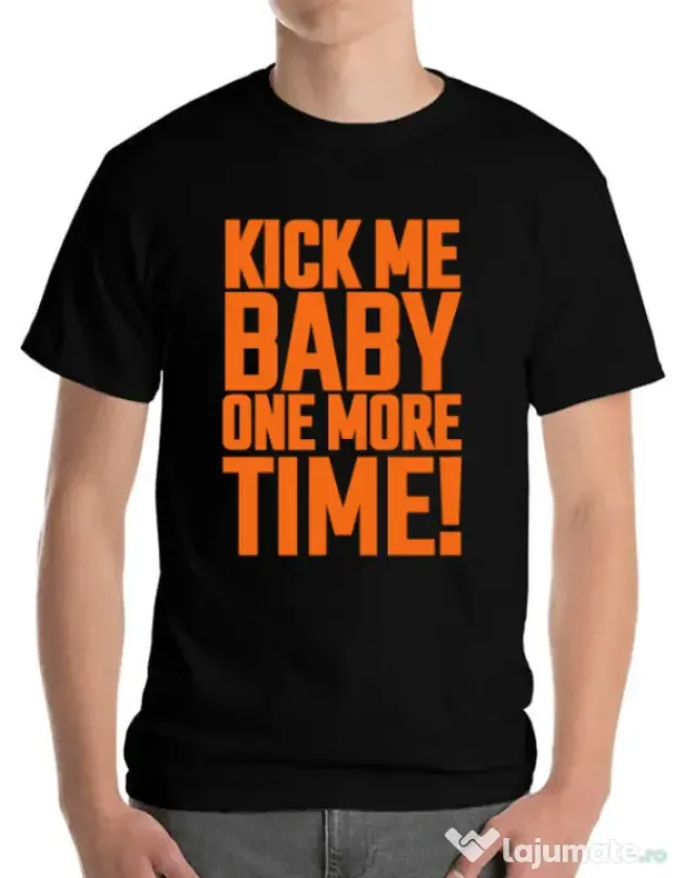 Tricou ADLER barbat Kick me baby Negru