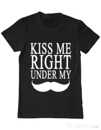 Tricou ADLER barbat Kiss me right under Negru