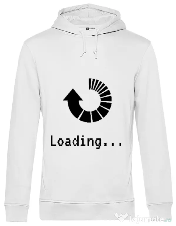 Hoodie barbat cu gluga Loading Alb