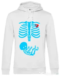 Hoodie barbat cu gluga Radiografie Alb