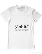 Tricou ADLER barbat Shit just got real Alb