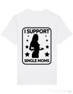 Tricou STANLEY STELLA barbat I support single moms Alb