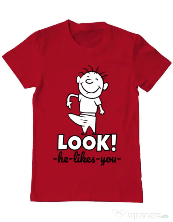 Tricou ADLER barbat He likes you Rosu