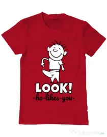 Tricou ADLER barbat He likes you Rosu