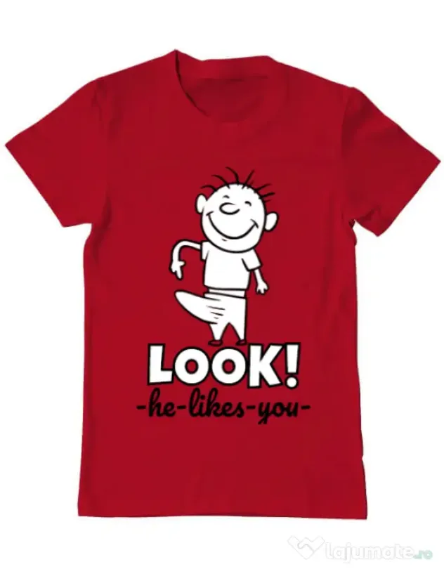 Tricou ADLER barbat He likes you Rosu