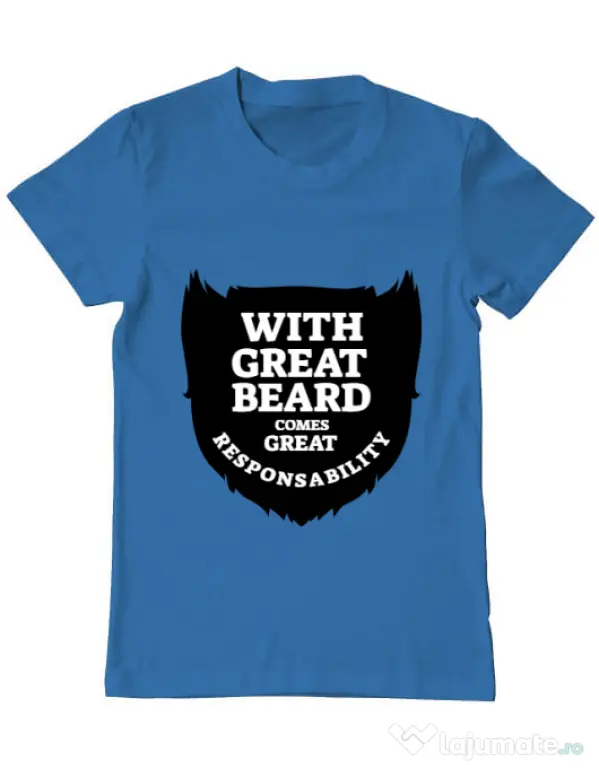 Tricou ADLER barbat The great beard Albastru azuriu