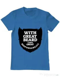 Tricou ADLER barbat The great beard Albastru azuriu