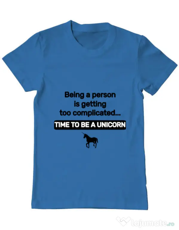 Tricou ADLER barbat Time to be a unicorn Albastru azuriu