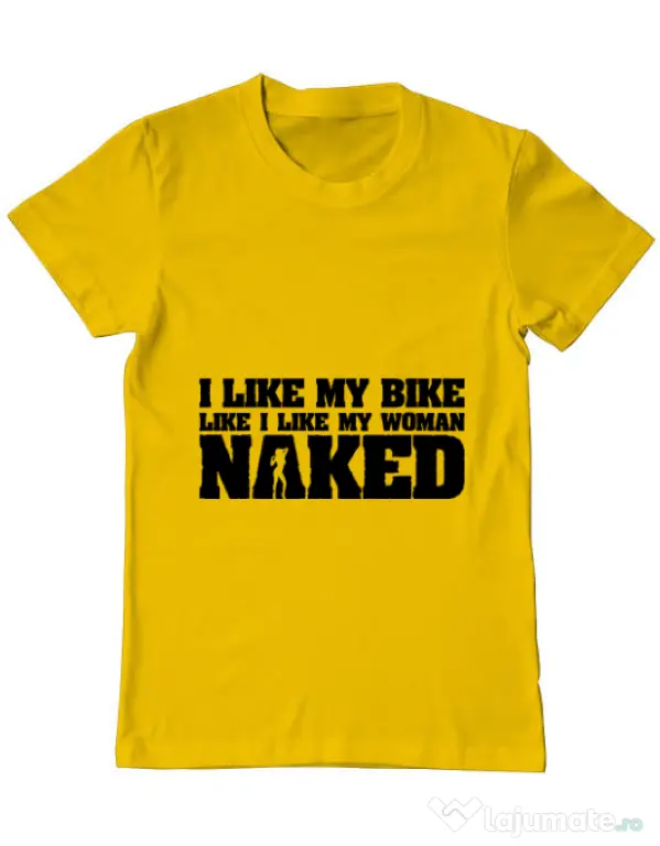 Tricou ADLER barbat I like my bike Galben