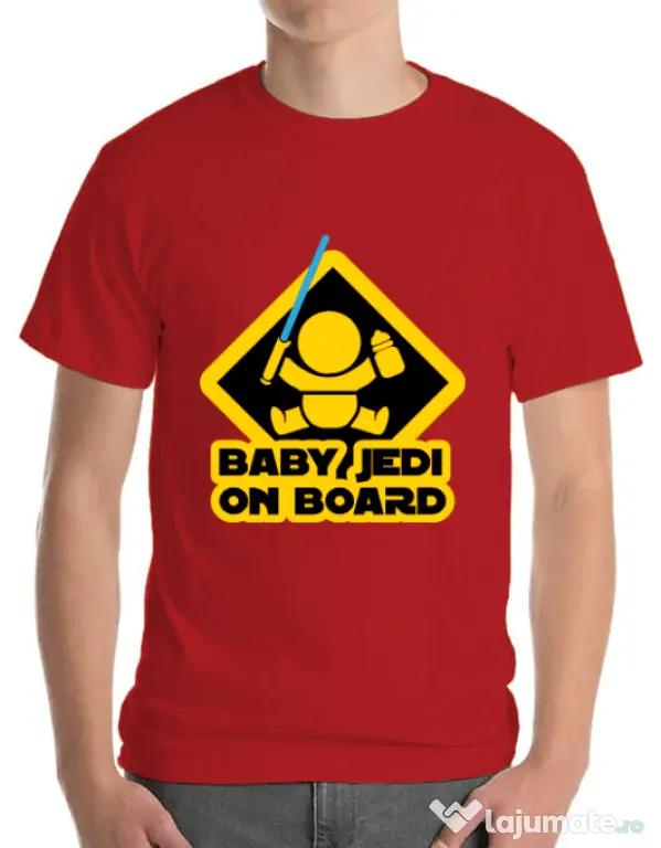 Tricou ADLER barbat Baby Jedi Rosu
