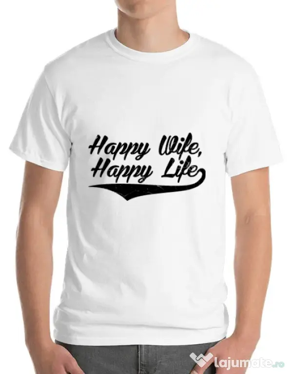 Tricou ADLER barbat Happy life Alb