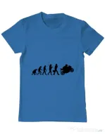 Tricou ADLER barbat Evolution - motorcycle Albastru azuriu