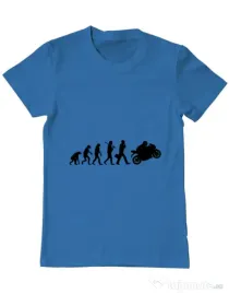 Tricou ADLER barbat Evolution - motorcycle Albastru azuriu
