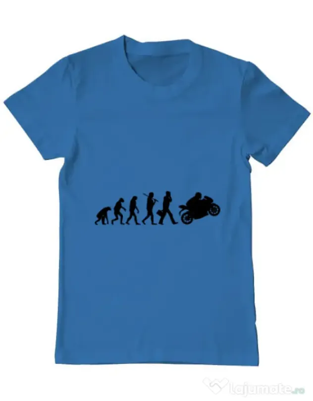 Tricou ADLER barbat Evolution - motorcycle Albastru azuriu
