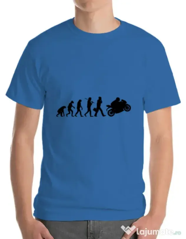Tricou ADLER barbat Evolution - motorcycle Albastru azuriu