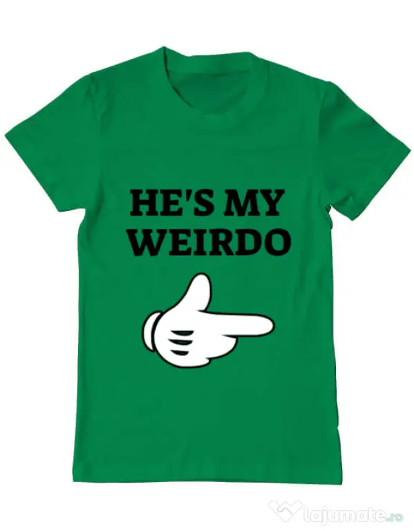 Tricou ADLER barbat He's my weirdo Verde mediu