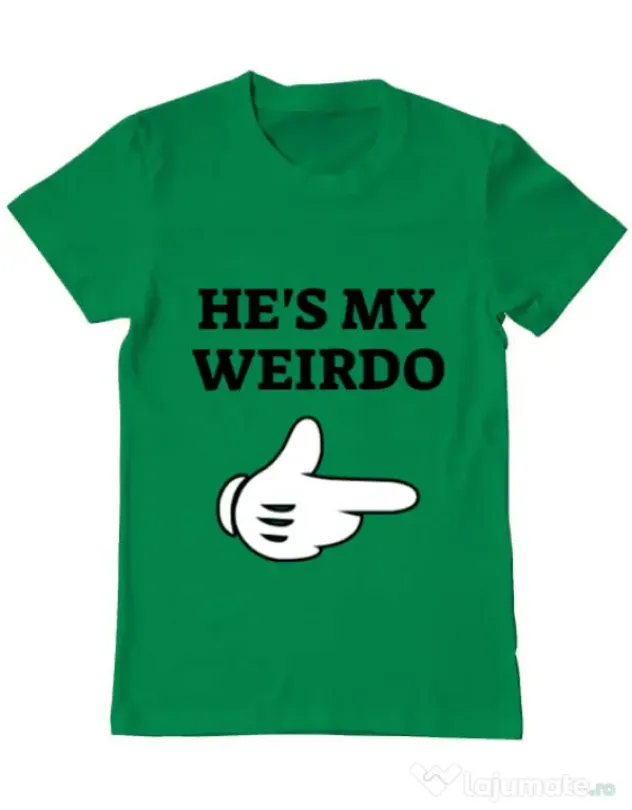 Tricou ADLER barbat He's my weirdo Verde mediu
