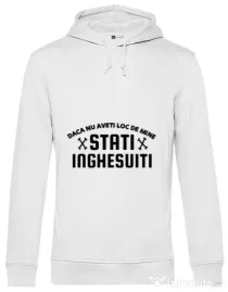 Hoodie barbat cu gluga Stati inghesuiti Alb