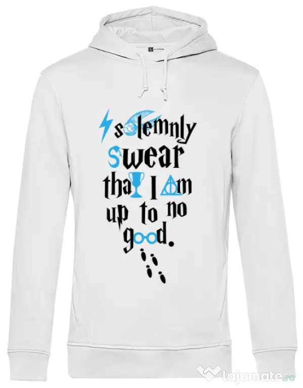 Hoodie barbat cu gluga Up to no good Alb
